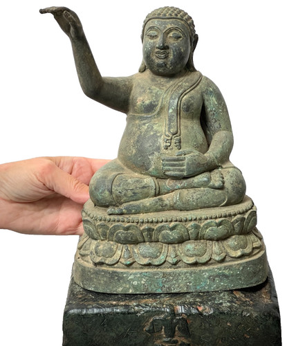 Antique bronze buddha chinese - bronze,